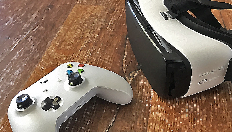 xbox vr headset and controllers
